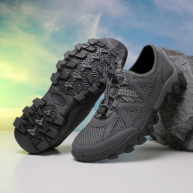 Summer Men's Shoes Outdoor Mountaineering Sports Shoes Mesh Hollow Breathable Hiking Shoes Creek Shoes