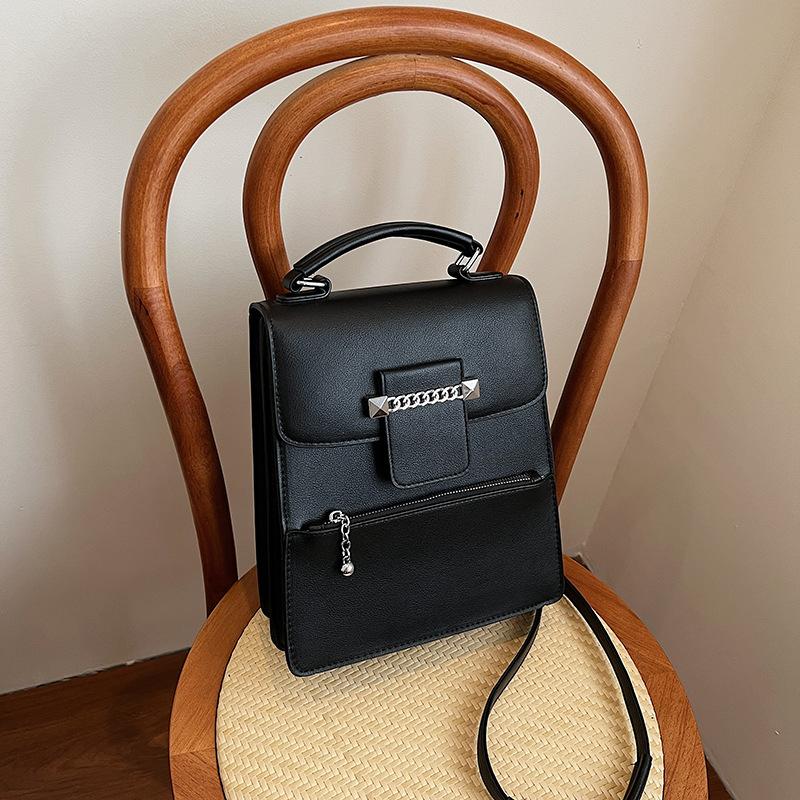 

Новая модная женская однотонная сумка большой вместимости, нишевая сумка на плечо, сумка-мессенджер чёрный