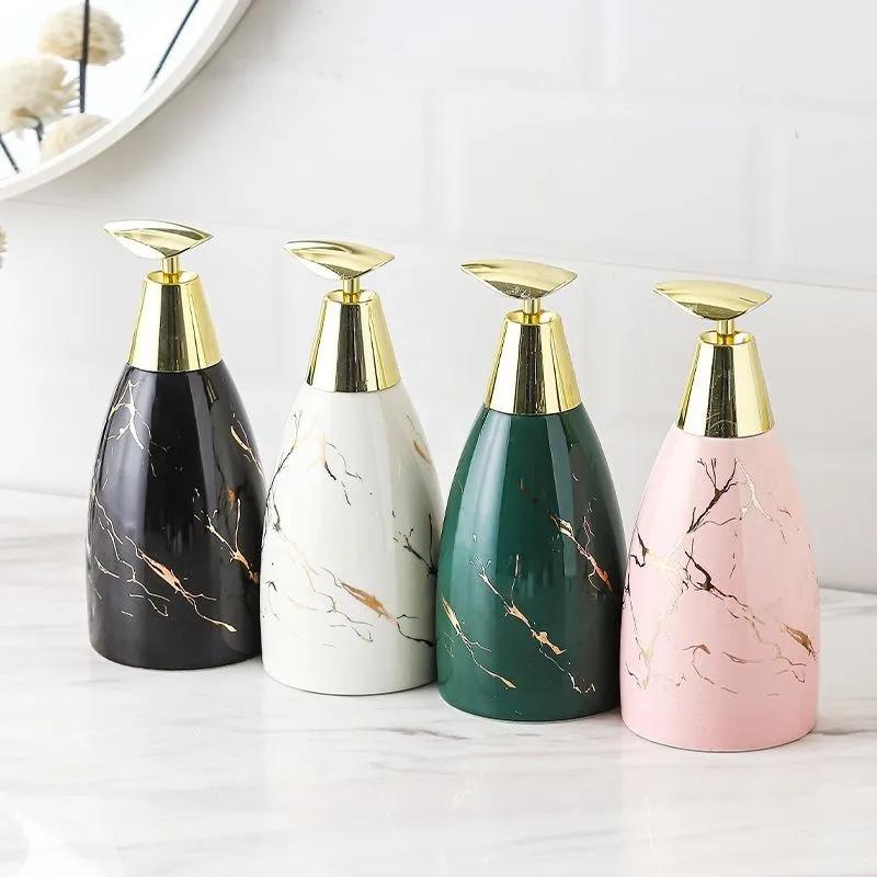 Sticlă de loțiune din ceramică simplă Dozator de șampon de marmură Accesorii de uz casnic Dispenser de săpun din ceramică Decor pentru baie