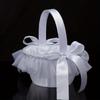 1 Pc White Flower Girls Basket Simple Wedding Flower Basket Bride Bridesmaid Hand Held Basket Wedding Ceremony Party Decorations