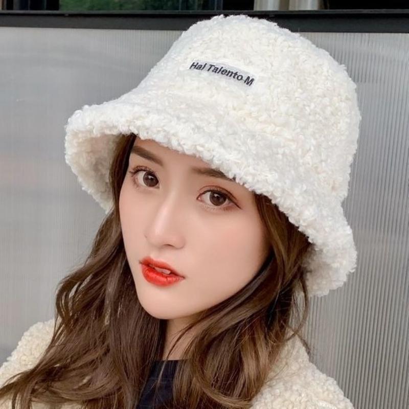 Autumn and Winter Women Warm Fisherman Cap Embroidered Letters Outdoor Windproof Fashion Caps