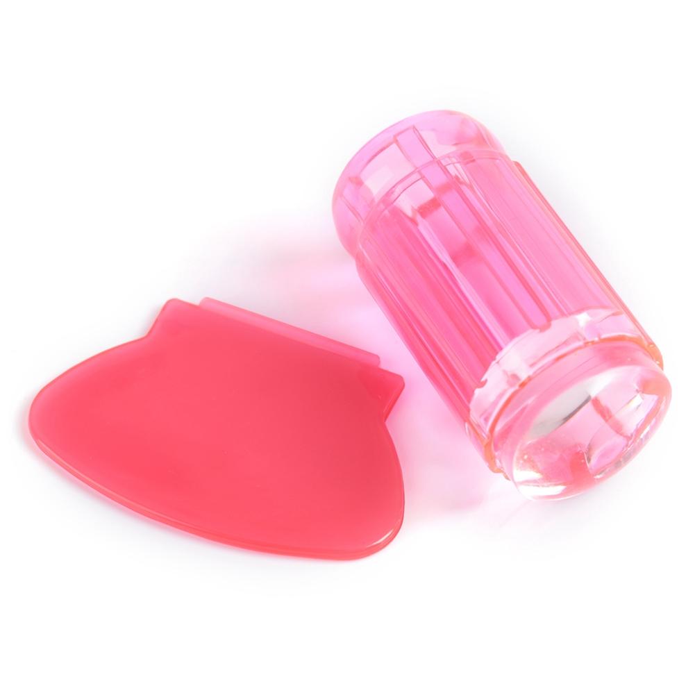 

Прозрачный силиконовый лак для ногтей, скребок для штамповки, инструмент для дизайна ногтей (Прозрачный красный) красный