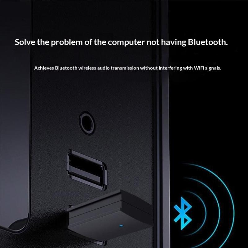 USB 5.0 Bluetooth Audio Adapter Plug Play Transmitter for TV Desktop Computer Smart Compatibility Wireless Upgrade
