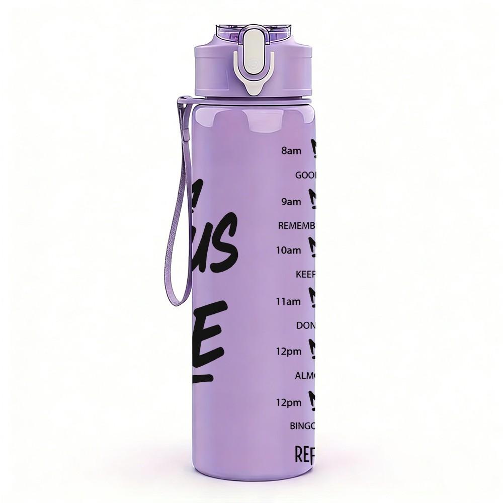 1PC Jesus Is Life Faith Lettering Art 750ml Color Plastic Sports Water Bottle Leakproof Flip Straw Lid Suitable for Sports Office Home Use
