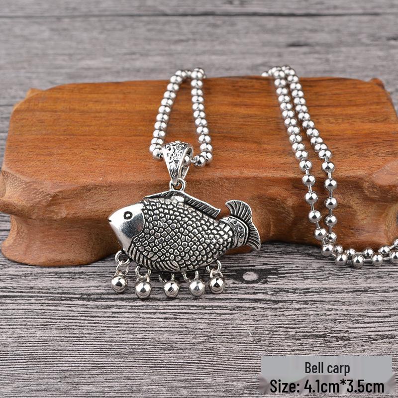 

Этническое длинное ожерелье East Butterfly - Ретро кулон в виде замка долголетия и цепочка из круглых бусин для мужчин и женщин