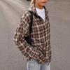 2025 European Spring Retro Women's Long Loose Plaid Shirt