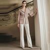 Elegant European & American Rhinestone Beaded Waist-Cinching Women's Suit Coat