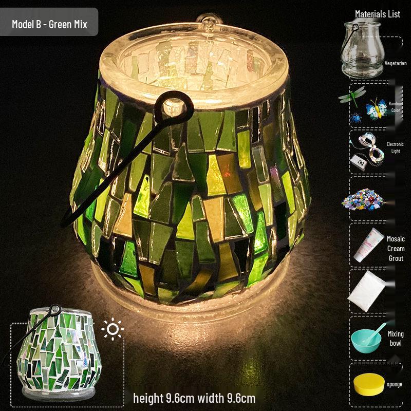 

Набор для изготовления подсвечника из стеклянной мозаики: Развивающая игрушка ручной работы для родителей и детей на День защиты детей