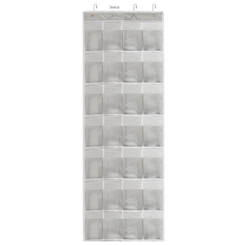 New 24-Compartment Fine Mesh Hanging Shoe Storage Bag with Reinforced Hooks