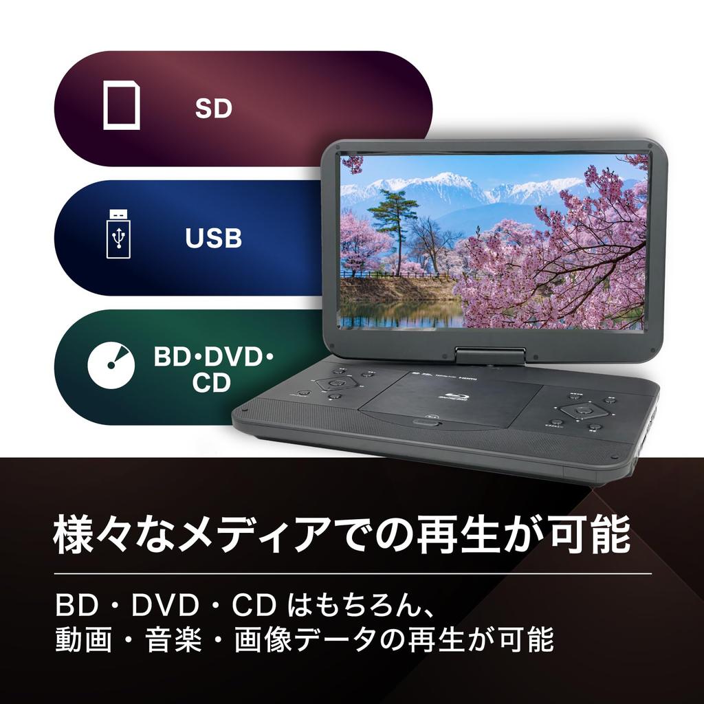 BLUEWIDE Portable Player with FHD HDMI HDMI AV USB SD CPRM Full Screen BD 15.6-inch Blu-ray LCD, Input, Output, Output, Playback, Playback, Support,