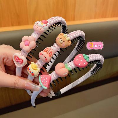3 Cartoon Cute Headband with Teeth Anti Slip Hair Accessories Suitable for Daily Use