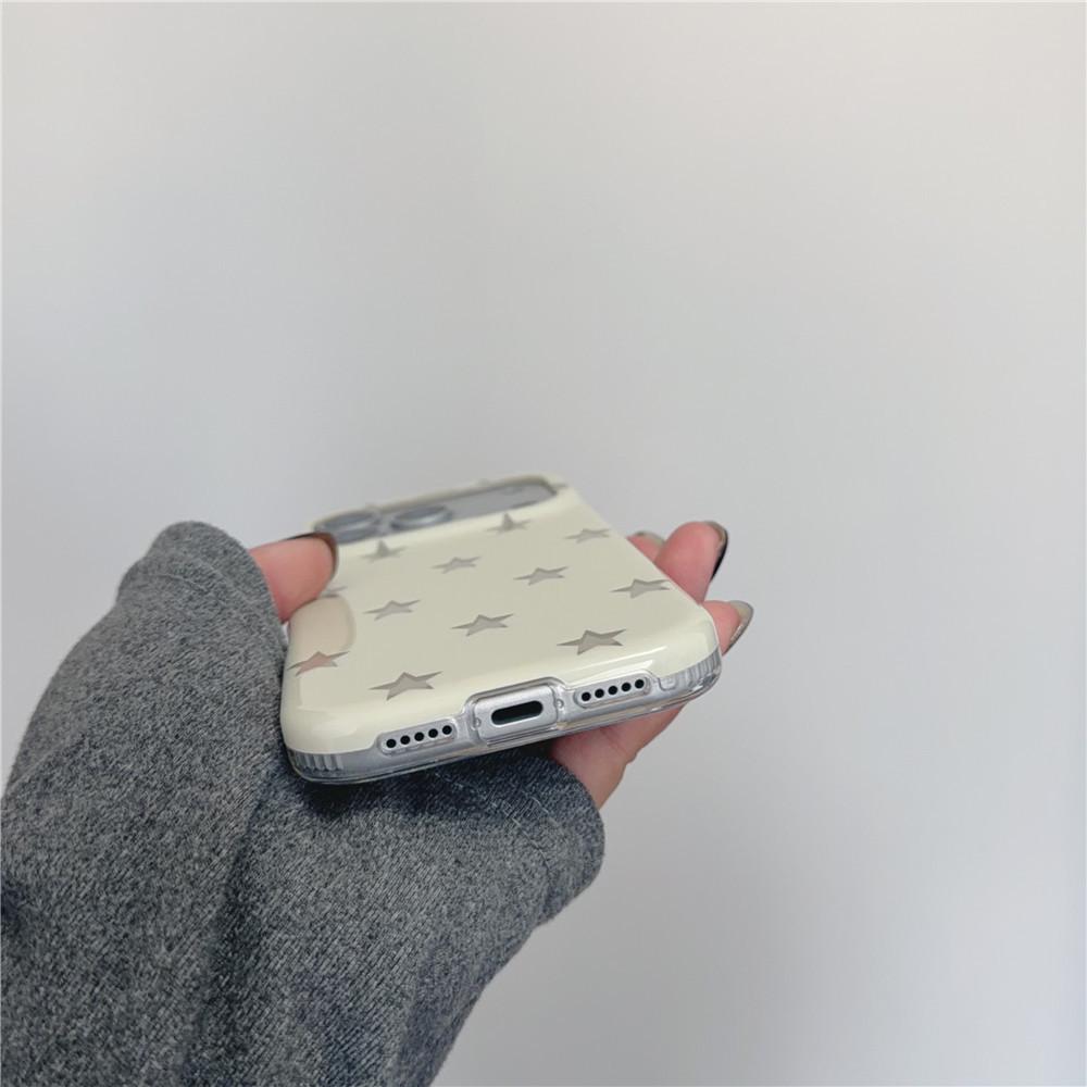 High-End Yellow Polka Dot Star Case for iPhone 17, 16 Pro Max, 15, 14 - Elegant Design for Women