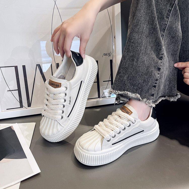 Shell head muffin soft bottom breathable Korean version versatile little white shoes women's 2025 spring new sports and leisure board shoes