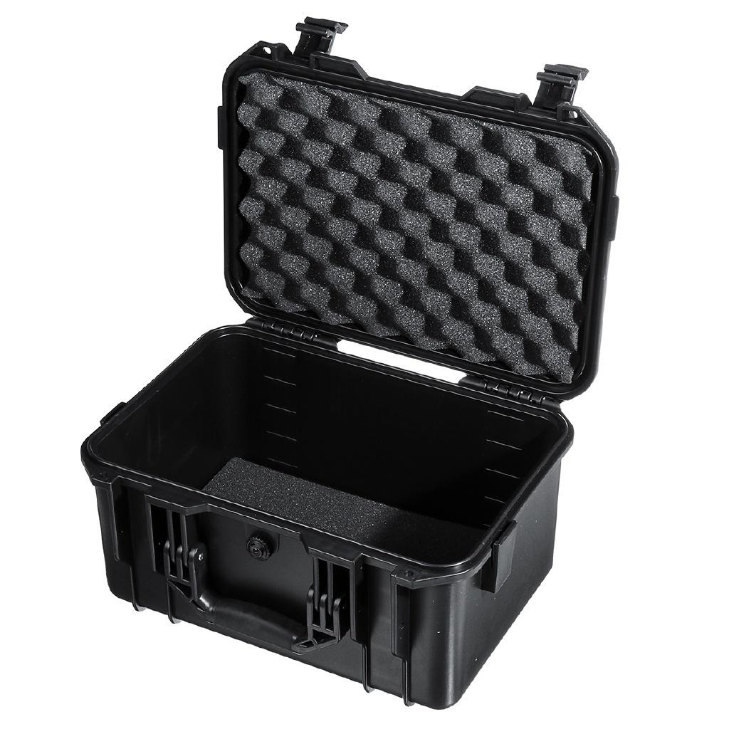 Waterproof Safety Tool Case Sealed Box Equipment Impact Resistant Tool Box Suitcase Tool Container Black 325x215x172mm
