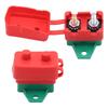 2PCS 30A Auto Resetting Circuit Breaker Red Protective Boot 6-28VDC Application Plastic Body With Fixed Wing Mounts