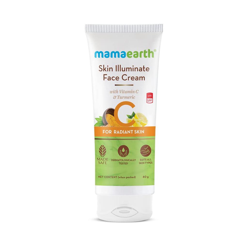 Mamaearth Skin Illuminate Face Cream For Radiant Glow & Skin Brightening With Vitamin C & Turmeric - 80g | Natural Daily Face Moisturizer