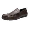 Fashion Men Loafers Party Driving Loafers Shoes Male Genuine Leather Business Office Leather Mens Casual Flats Moccasins Brown