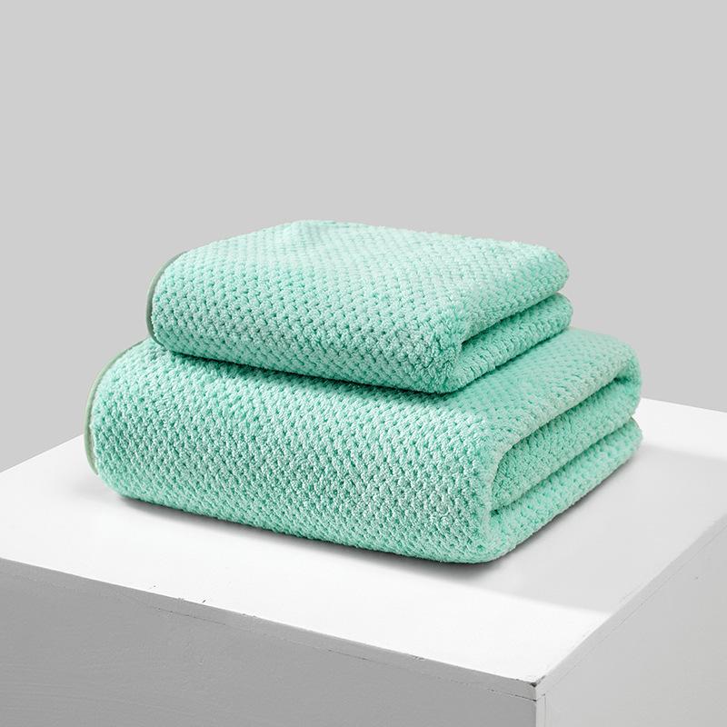 Large Size Bath Towels Set 90×170cm Pineapple Lattice Pattern Microfiber Material, Soft and Comfortable, Good Water Absorption
