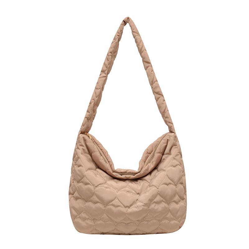 

Folded tote bag women s large-capacity lightweight casual shoulder bag autumn and winter rhombus cotton clothes messenger bag one size fits all