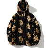 Herbst Winter Damen Mit Kapuze Plüsch Bär Gedruckt Cartoon Pullover Damen Winter Warme Jacke Fleece Jacke