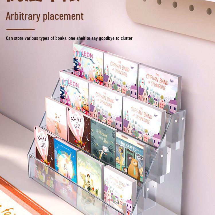 Desktop Bookshelf & Stationery Organizer: Book, Journal, & Postcard Display Rack