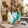 Tropical Floral Tote Bag Watercolor Print Casual Large Capacity Shoulder Handbag for Daily Use