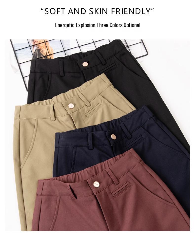 Women's Fashion Navy Blue Wide-Leg Pants - Slimming, Draping Style for Spring/Summer 2025