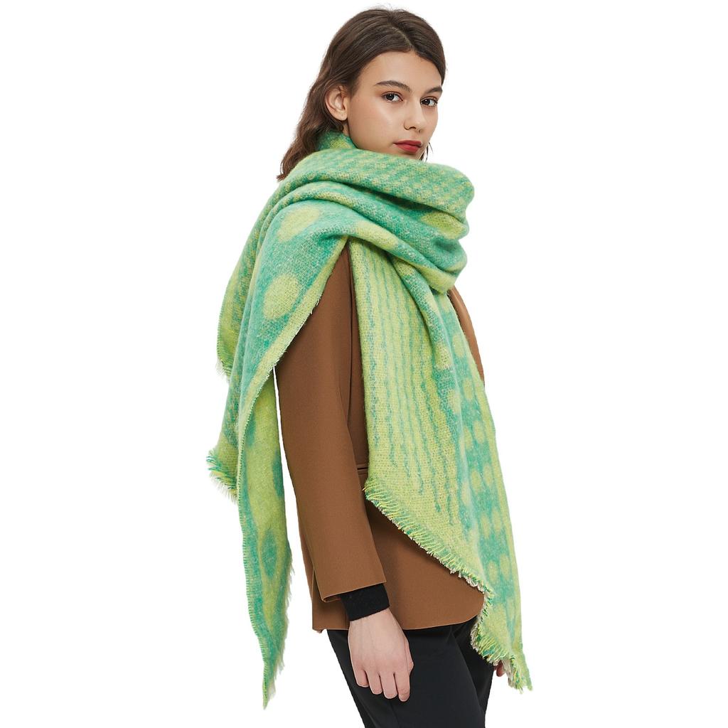 Autumn Winter Warm Shawl Women's Thick Polka Dot Scarf