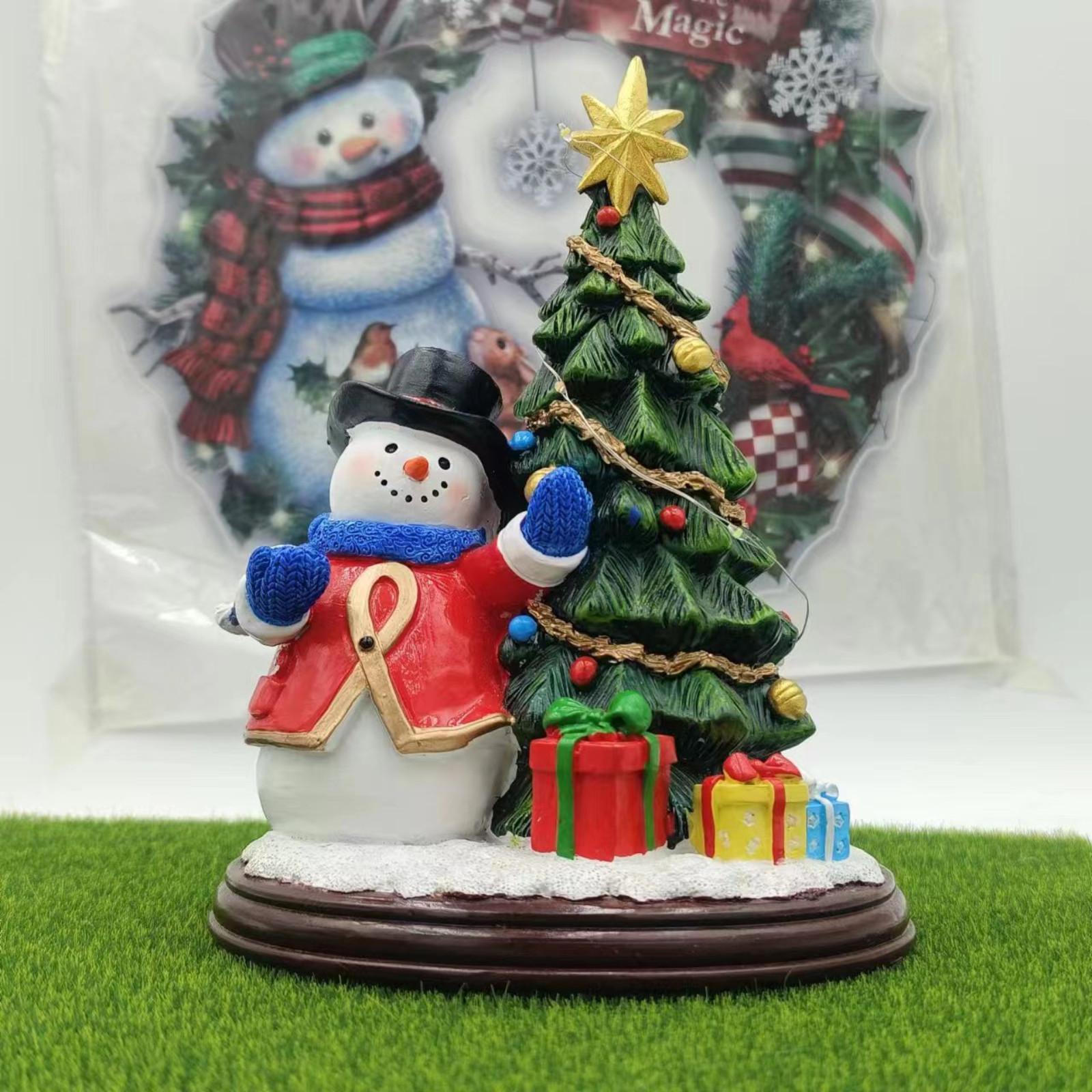 

Старик и снеговик Рождественская елка смоляное украшение для дома Рождественское сияющее украшение One Size