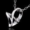 SUEHIRO Diamond White Gold Open Heart Necklace Women's
