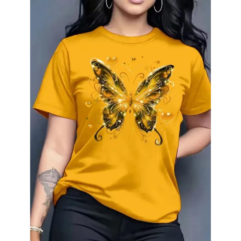 

Fashion Flower Print Top Loose Round Neck Short Sleeve Comfortable T-Shirts Women’s 6XL