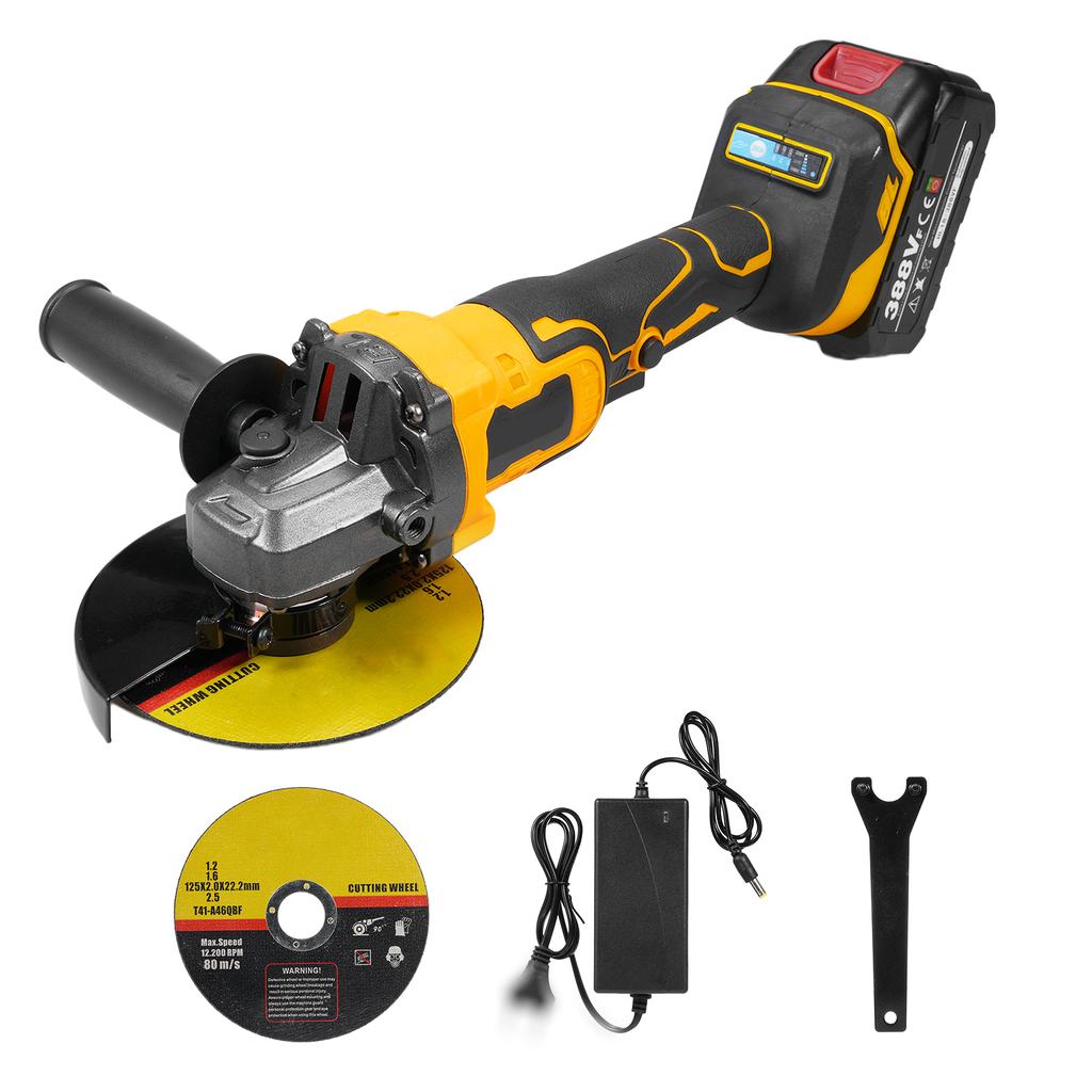 Angle Grinder Tool Cordless Angle Grinder 18V 10000RPM Powerful Brushless Motor Battery Grinder Tool for Cutting Polishing with Auxiliary Handle