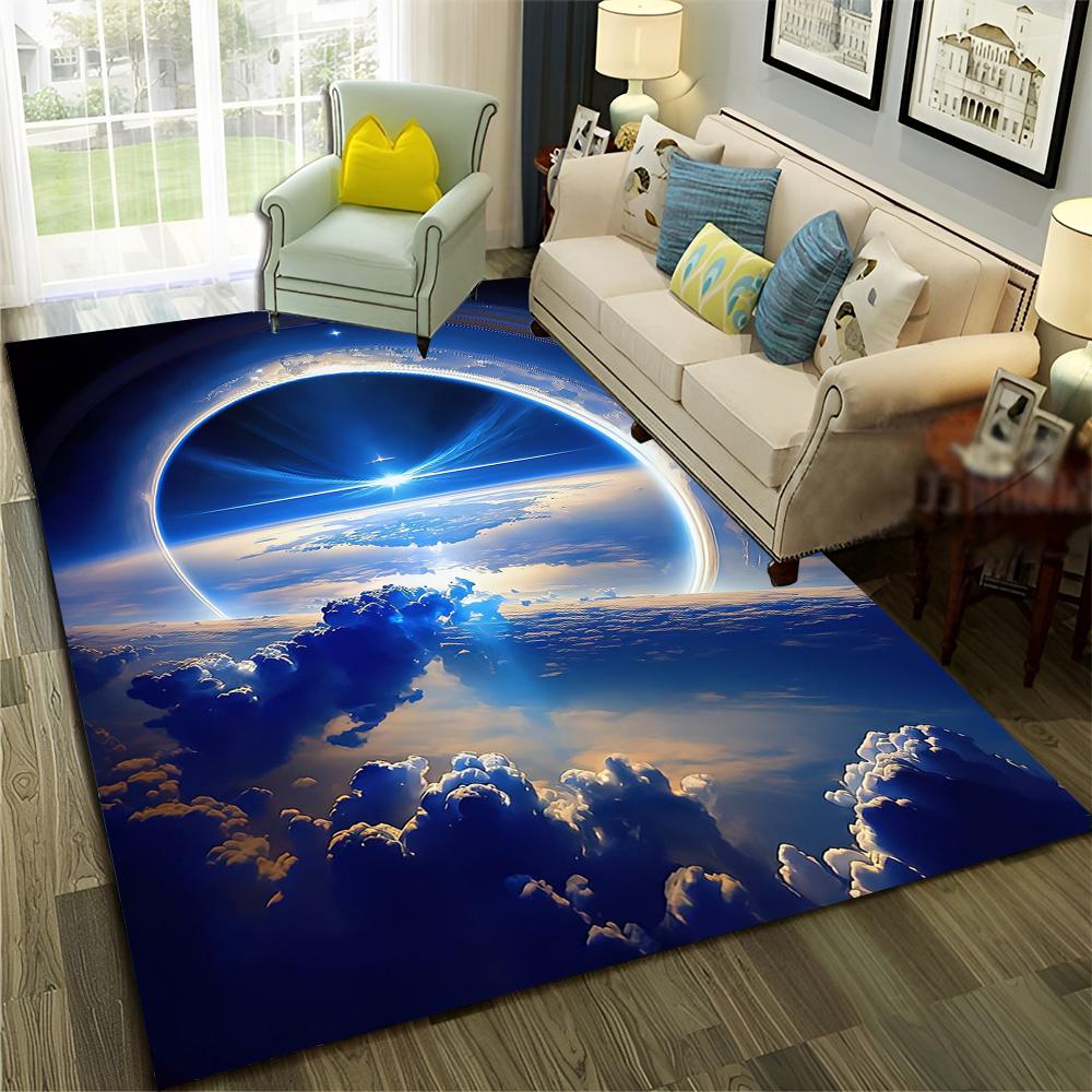 3D Univers Weltraum Galaxie Planet Stern Teppich Teppich für Zuhause Wohnzimmer Schlafzimmer Sofa Fußmatte Dekor,Kinderbereich Teppich Rutschfeste Bodenmatte
