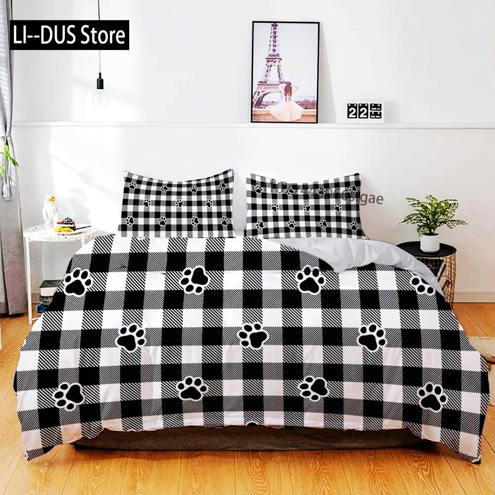3D Hunde Bettwäsche Set Niedliches Französische Bulldogge Welpe Bettbezug Sets Cartoon Bettdecke Haustiere Heimtextilien Queen 2/3Stk. King Full