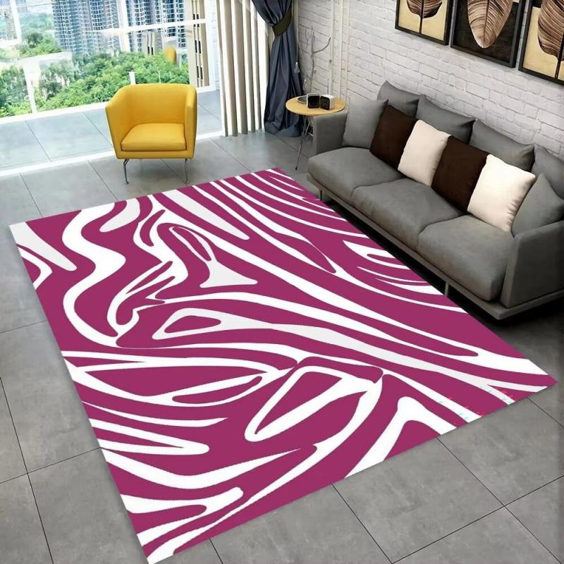 3D-Teppich mit buntem Zebra-Muster, Teppich für Wohnzimmer, Schlafzimmer, Sofa, Büro, Fußmatte, Dekoration, rutschfeste Bodenmatte für Kinder