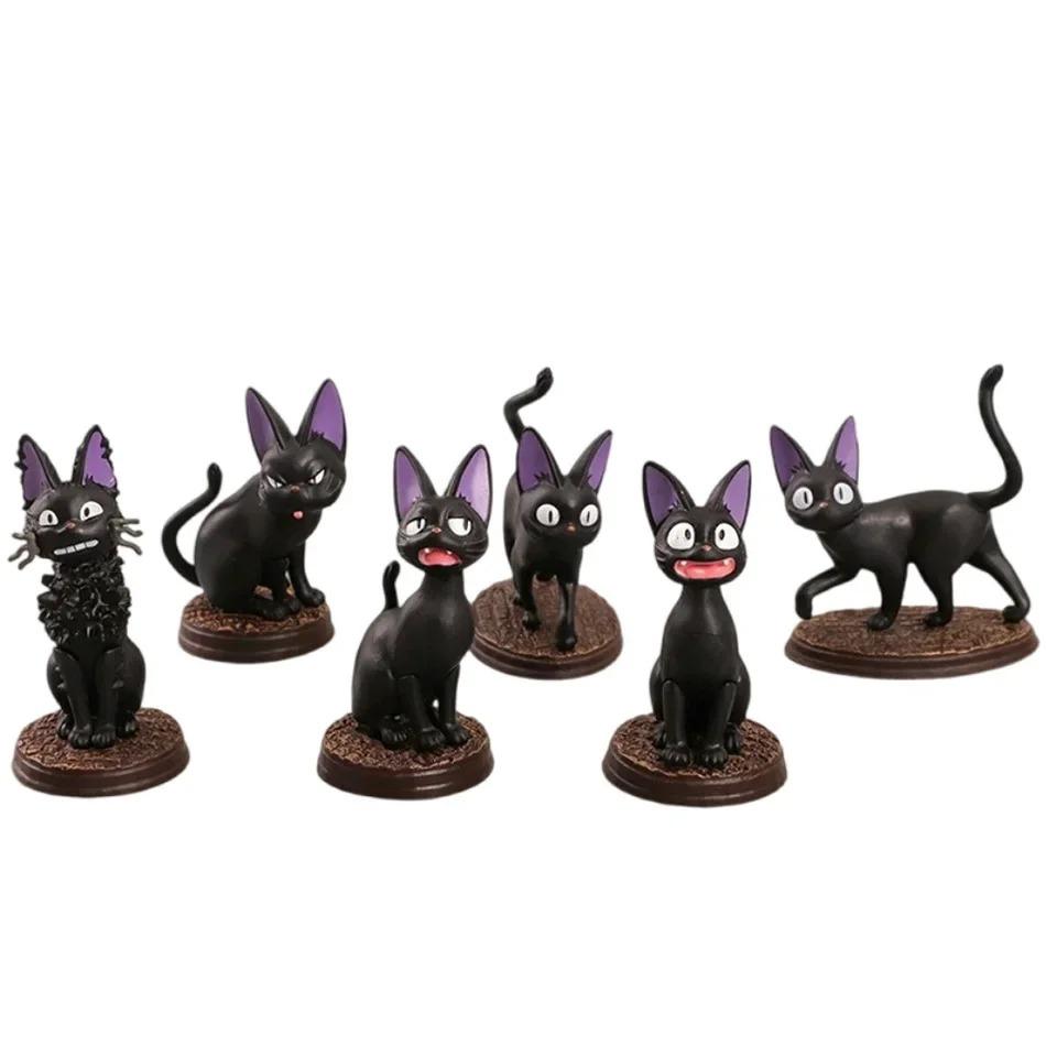 Popular Animation Black Cat Jiji Gigi Figurine Pvc Action Plaything Doll Model Set Black Cat Hayao Miyazaki Figure Toy Kids Birthday Gift
