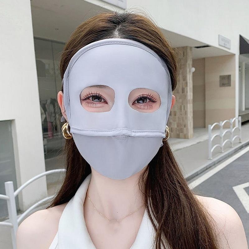 [1/4Pcs] Sunscreen Mask Female UV Protection Full Face Summer High-efficiency UV Protection Full Face Protective Mask