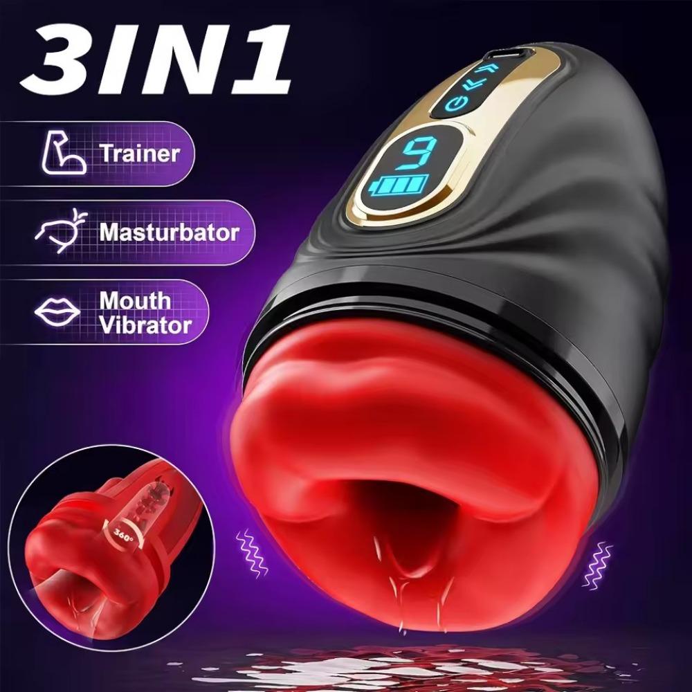 Male Masturbator Vibrator for Men Penis Exerciser Sucking Oral Masturbator Adult Intimate Toy Blowjob Machine Masturbation
