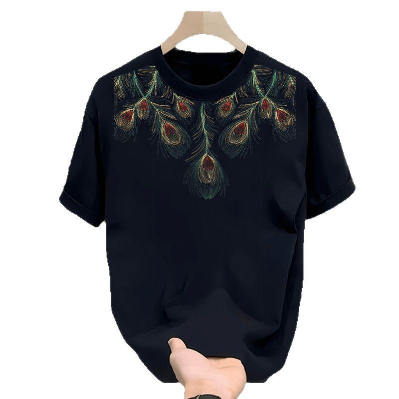 Trendy Brand Short-Sleeved Pure Cotton Men'S Printed T-Shirt Trendy Men'S And Women'S Versatile Round Neck T-Shirt Men'S