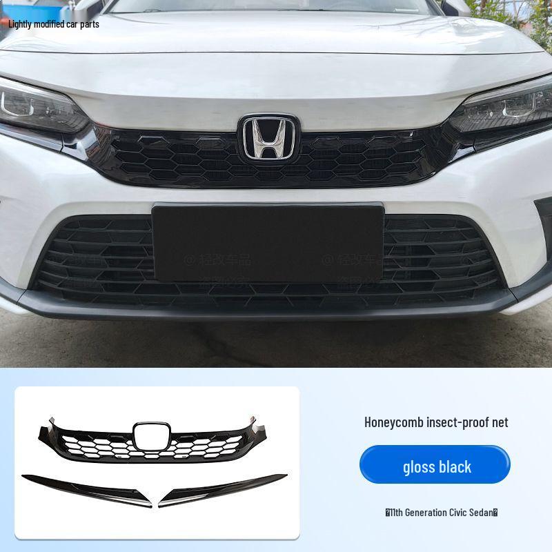 Honda 11th Gen Civic Honeycomb Insect Net Modified Grille Trim