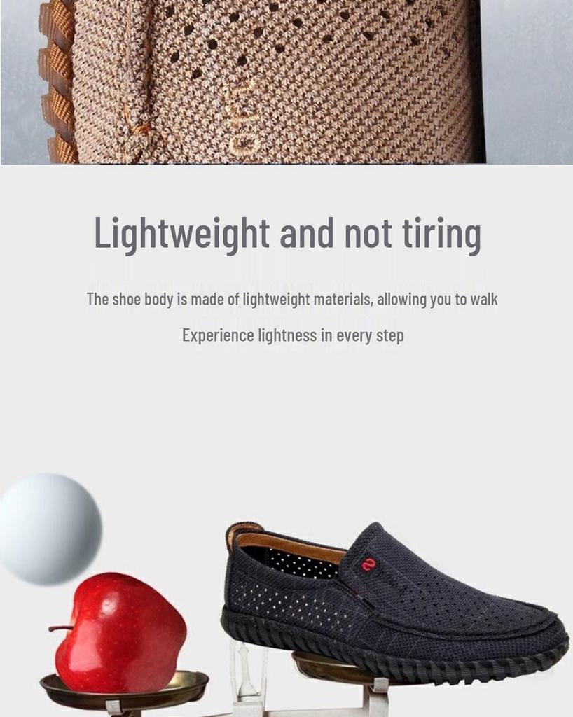 Men's Plus Size Breathable Slip-On Mesh Shoes with Non-Slip Sole