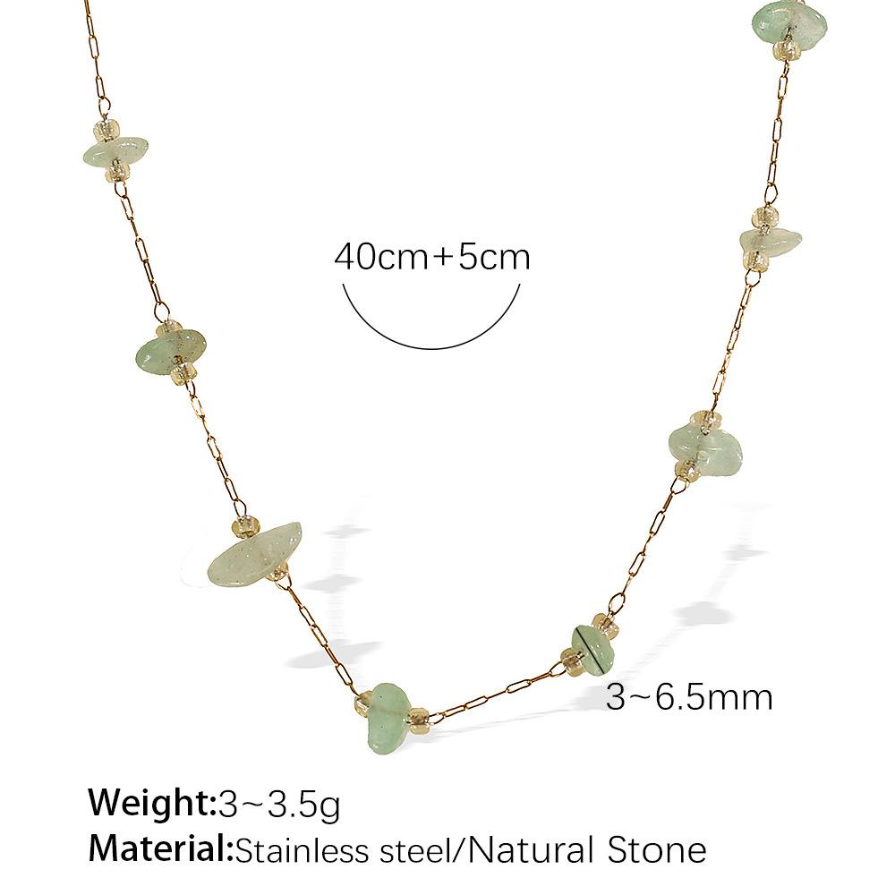 Colorful gravel boho style necklace bracelet irregular jewelry set for women
