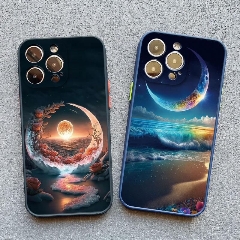 The Starry Night Art Aesthetic Beach Night View Phone Case For iPhone 17 16 15 11 Pro Max Plus XS X XR 13 12 Pro Max Mini Cover