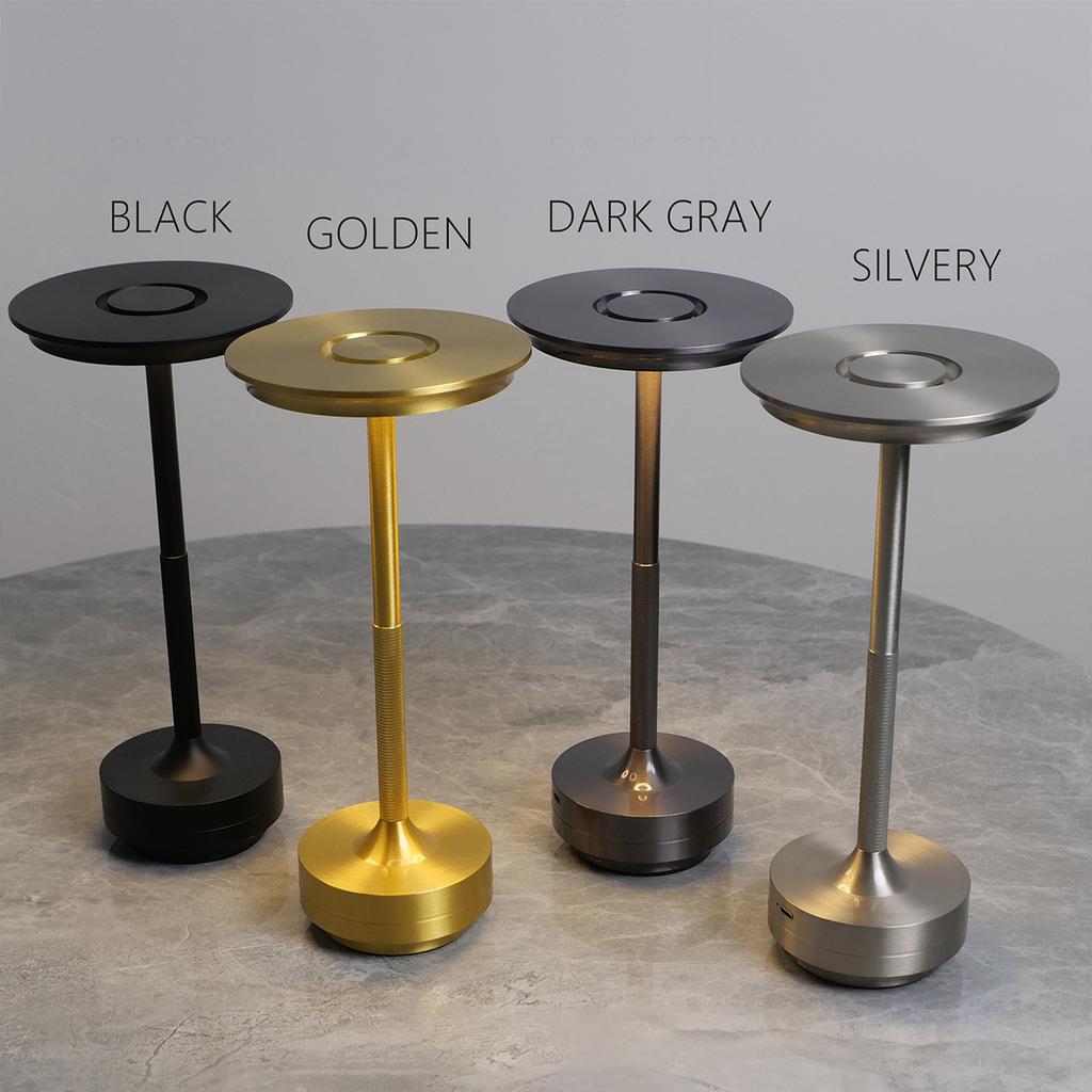3 Color Table Lamp Restaurant Black Silver Touch Rechargeable Led Gold Usb Lamps Dimmable Bedside Portable Room Creative For Bar
