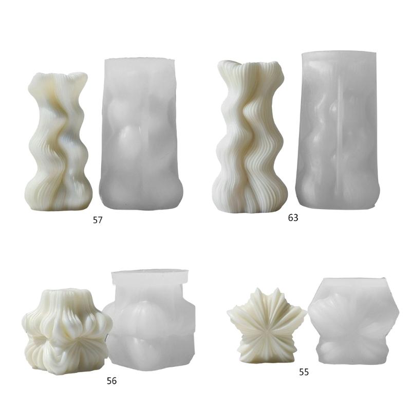 Geometric Rotating Silicone Candle Mold Silicone Scented Candle Mould for Geometric Scented Candle DIY Gift