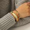 Stainless Steel Oil-drop Bangle, European and American Retro Colorful Enamel Bracelet, Versatile Design Hand Jewelry
