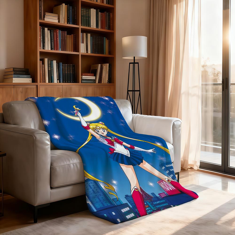 S-SailorS Anime M-MoonS Anime Blanket For Soft Throw Blanket for Picnic Bed Sofa Home Bedroom Cozy Warm Comfortable
