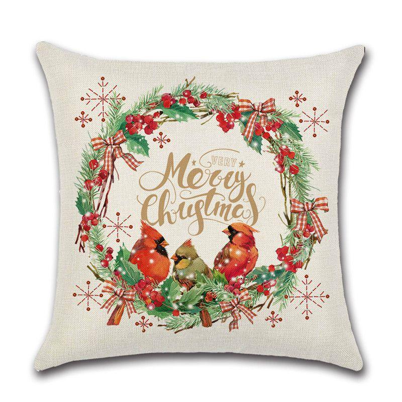 Festive Christmas Cushion Cover Featuring Charming Snowman And Santa Claus Design For Cozy Home Decor