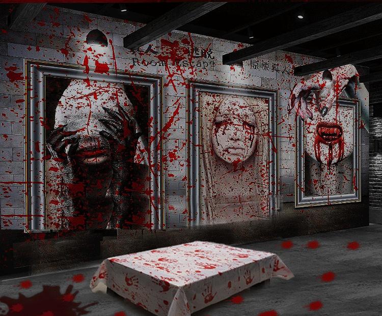 New Blood Tablecloth Halloween Decoration Horror Blood Handprint Tablecloth Halloween Party Decoration