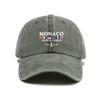 Vintage Washed "MONACO MONTE CARLO" Nautical Baseball Cap, Adjustable Yacht Club Dad Hat for Men & Women